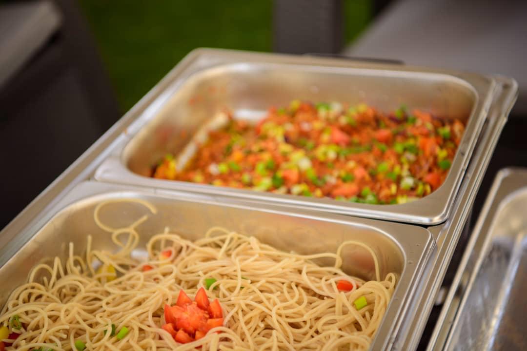 A freshly prepared meal served in the dining space